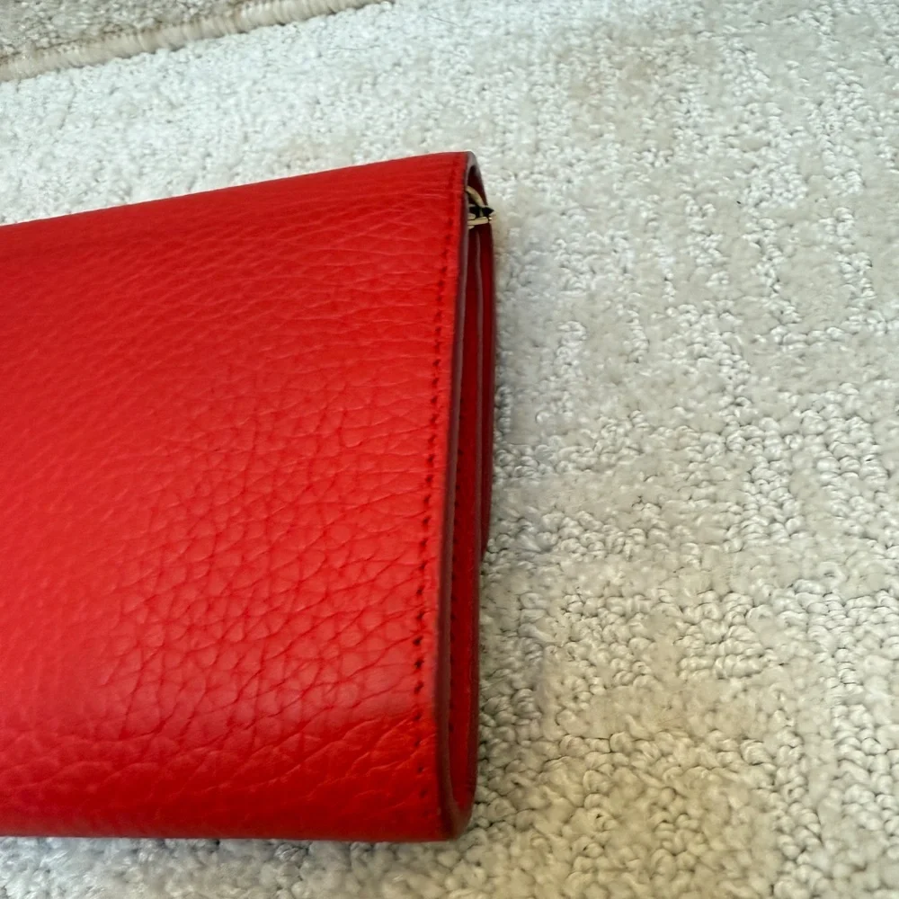 Christian Dior Diorama Wallet on Chain in Red Leather